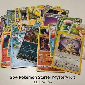 Pokémon Starter Mystery Kit 🎒 25+ Cards | Holos Included | Beginner Friendly